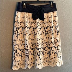Anthropologie white and black lace skirt